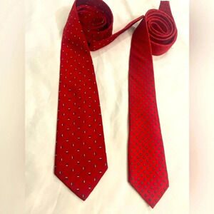 2pcs mens red Silk Neckties Harrods and Avery Row Christmas  tie Holiday outfit
